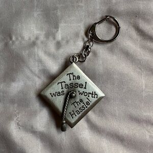 Graduation Cap Keychain with Tassel Quote